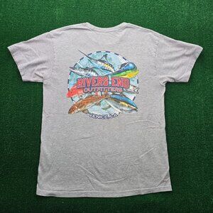 Red Tuna Tshirt Mens Large Gray Short Sleeve Rivers End Outfitters Venice‎ LA